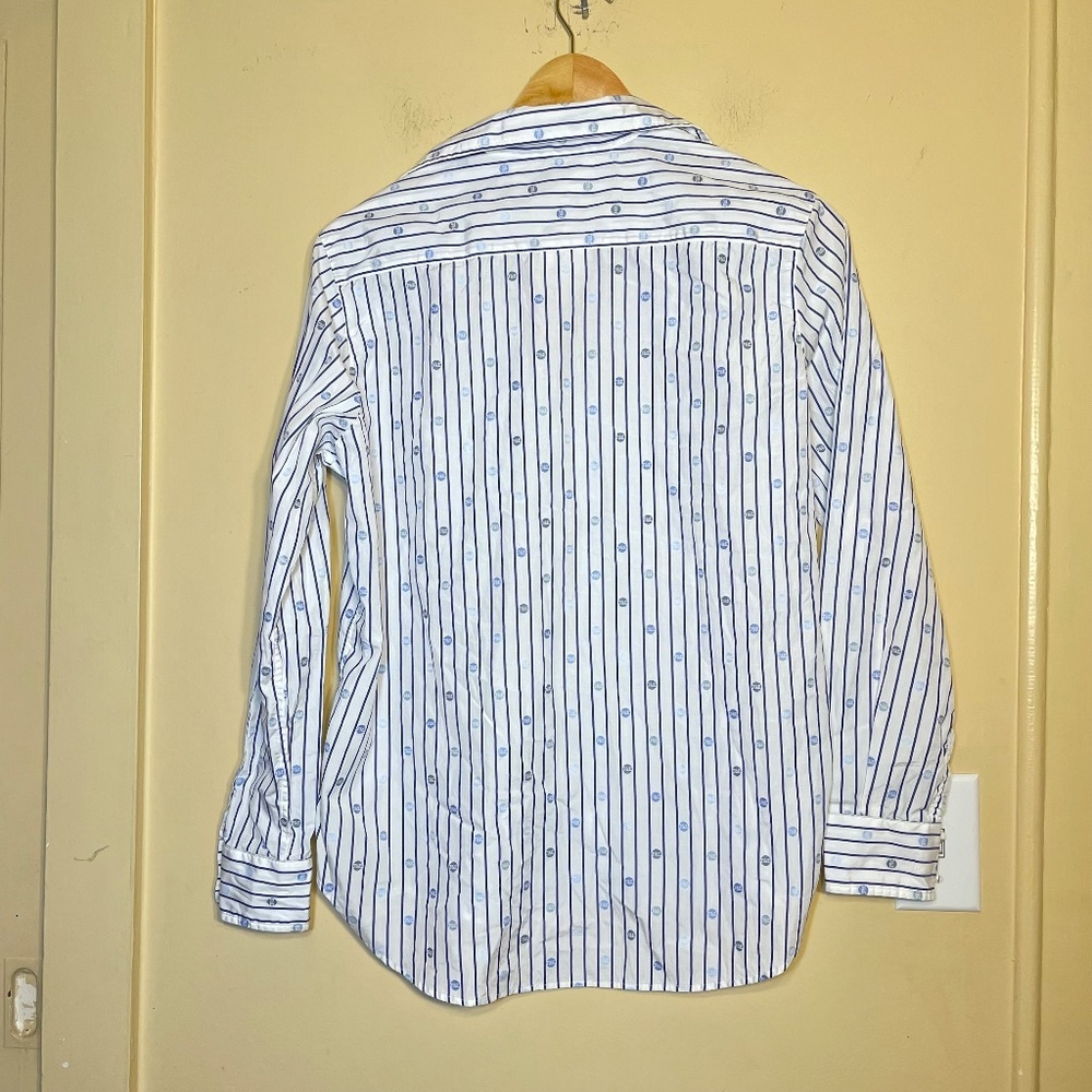 Frank & Eileen Blue and White Logo Striped Shirt - Picture 2 of 16